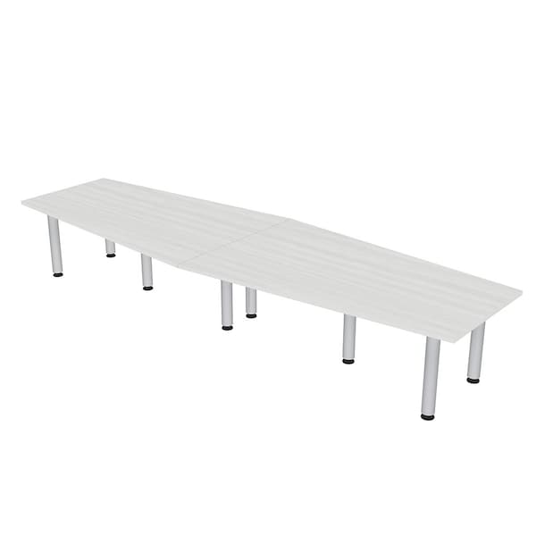 45 in W, 120 in L, 29 in H, Engineered Wood Top, White
